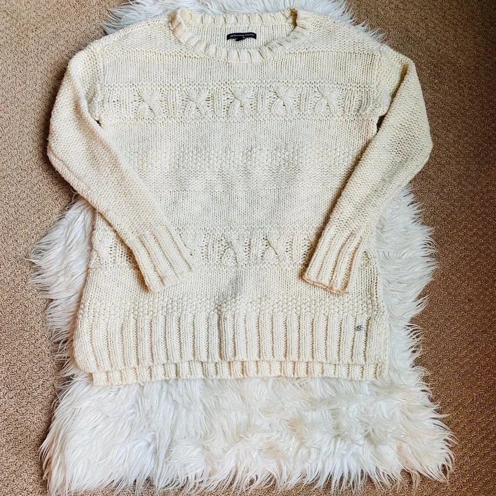 American Eagle Outfitters Sweater Womens XS Fisherman Cable Knit‎ Pullover
